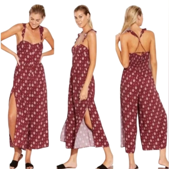 Seafolly EUC Water Garden Antique Paisley Jumpsuit Size Small Russet Color - Picture 1 of 8